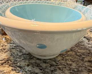 Pioneer Woman Spring Blue Polka Dot Nesting Bowls Set