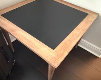 MidCentury Modern Style Square Game Table with Slate Top