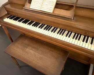 Vintage Spinet Piano with Bench second image