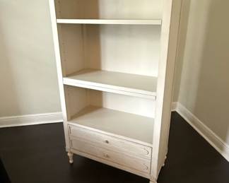 French Provincial Style Painted Bookcase with Drawer