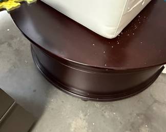 Round Dark Wood Coffee Table