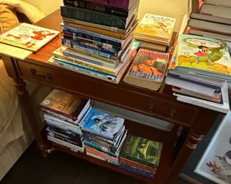 MidCentury Style Occasional Side Table with Books
