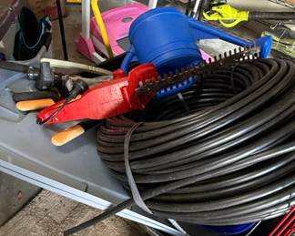 Electric Hedge Trimmer and Garden Hose Bundle