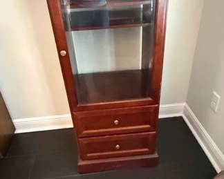 Traditional Cherry Finish Curio Display Cabinet