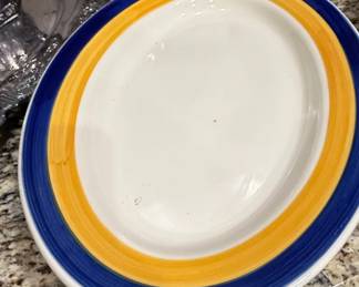 Maxam Italian Stripe Oval Serving Platter