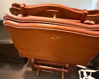 Vintage Mahogany Butlers Tray Table with Folding Stand