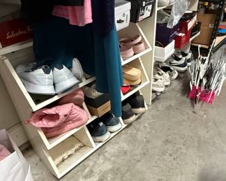 White Laminate Slanted Shoe Storage Organizer