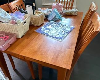 East West Furniture Saddle Brown Dining Set