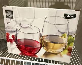 Libbey Vina Piece Stemless Wine Glass Set Red, White