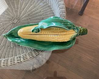 Sarreguemine  corn dish 1920's France