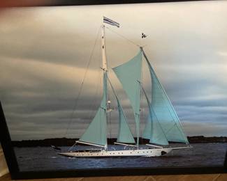 Oil on canvas nautical painting