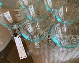 Fostoria Rhapsody Turquoise sherbets