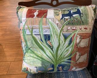 Handpainted down-filled decorator pillows
