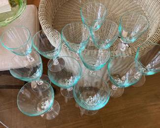 Fostoria Rhapsody Turquoise Water stems