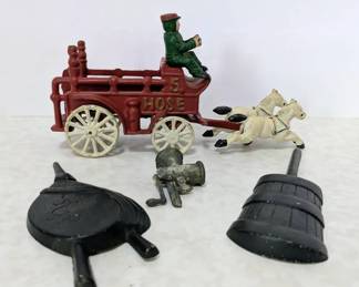Cast Iron Toy Fire Wagon More