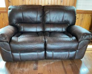 Electric Faux Leather Dual Reclining Loveseat
