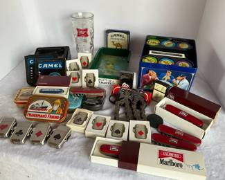 Camel Marlboro Poker Sets Knives with Lighters