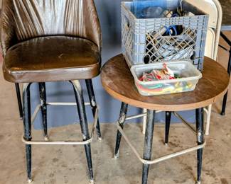Garage Barstool, Folding Chair, Work Table, Straps Bungie Cords