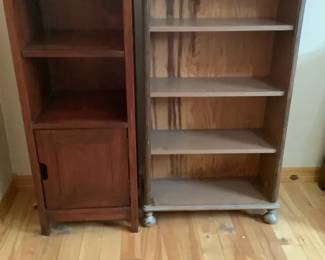 Two Wooden Shelving Units