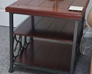 Metal and wood end table second image