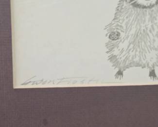 Gwen Frostic Raccoon Block Print second image