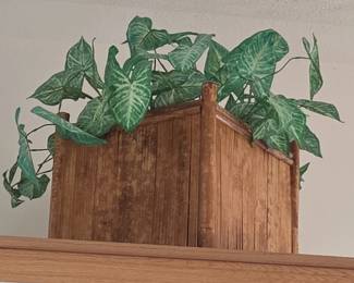 Faux Bamboo Planter with Syngonium