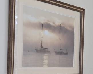 Sailboats in Fog Print