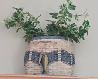 Woven Basket with Fish Ornament
