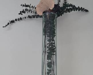 Tall Cylinder Vase with Eucalyptus