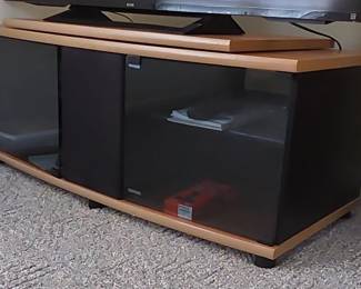 TV Stand with Glass Doors