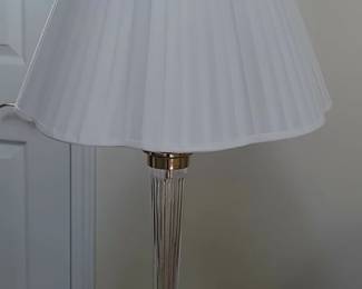 Crystal and Brass Fluted Column Table Lamp