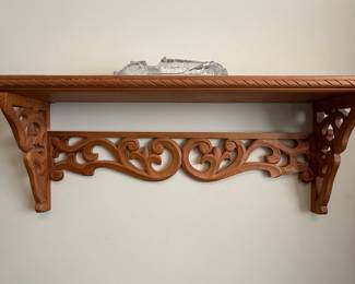 Hand Carved Decorative Wooden Wall Shelf Bracket