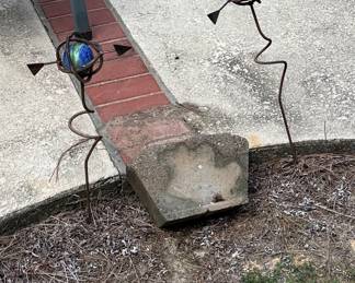 Mid-Century Modern Style Kinetic Garden Sculptures with Glass Orbs