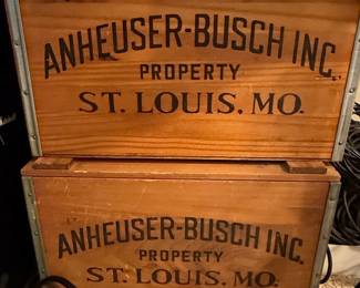 Vintage Anheuser-Busch Wooden Shipping Crates
