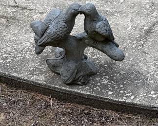 Concrete Love Doves on Branch Garden Statue