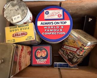 Vintage Advertising Tins Assortment with Tru-Test Shotgun Shells