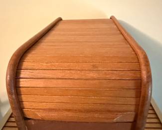 Kalmar Designs Teak Tambour Bread Box