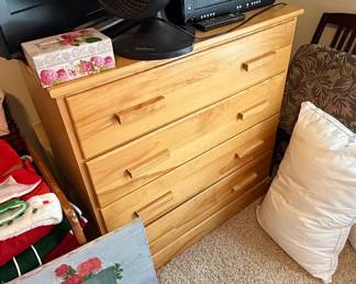 Mid-Century Modern Style Solid Maple Four-Drawer Chest