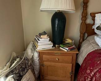 Oak Nightstand with Brass Hardware