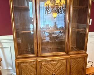 Mid-Century Modern Burlwood China Cabinet