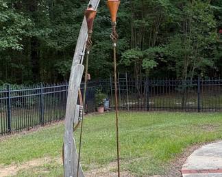 Outdoor Poolside Shower and Tiki Torch Set