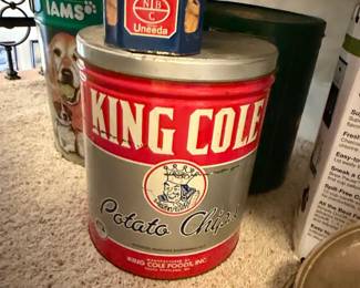 Vintage King Cole Potato Chips Tin with Uneeda Biscuit Tin
