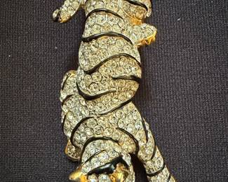 Vintage Sardi Rhinestone Tiger Brooch