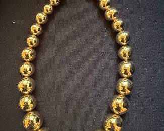 Alfani Gold-Tone Graduated Beaded Necklace with Crystal Accent