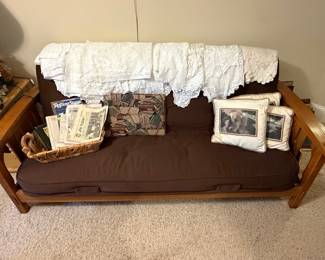 Mission Style Futon Frame with Brown Mattress