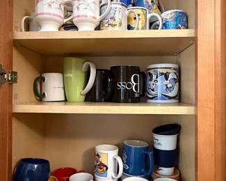 Assorted Collection of Ceramic and Porcelain Mugs with Disney and Souvenir Themes