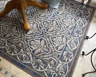 Safavieh Brentwood Collection Area Rug - Navy & Light Grey, Oriental Damask Trellis Design