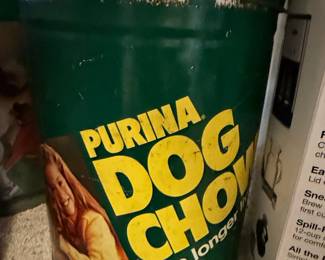 Rare Vintage 1970s Purina Dog Chow Metal Storage Tin