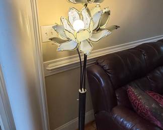 Vintage Hollywood Regency Pink Lotus Floor Lamp