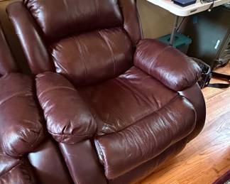 Brown Leather Power Lift Recliner Chair with Massage and Heat